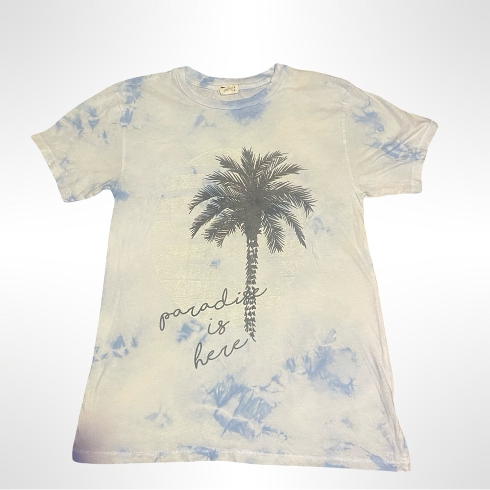 Billabong cotton White And Blue  T-shirt  Women's small beach surf tropical